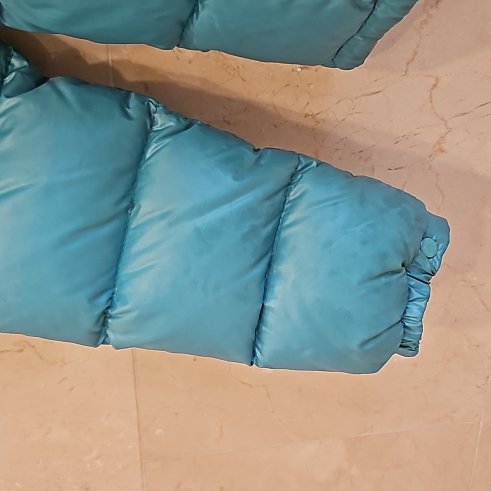 WOMENS AUTHENTIC MONCLER TURQUOISE BLUE GREEN PUFFER COAT JACKET $1250 SZ 2 (M) - Picture 6 of 10